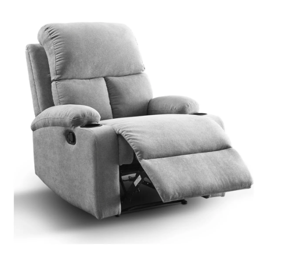 Sillón Reposet Reclinable De Tela Manual Moderno Brady