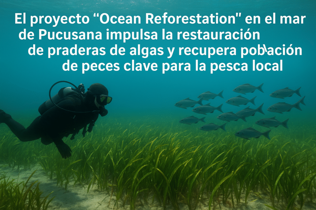 El proyecto “Ocean Reforestation” en el mar de Pucusana impulsa la restauración de praderas de algas y recupera población de peces clave para la pesca local.