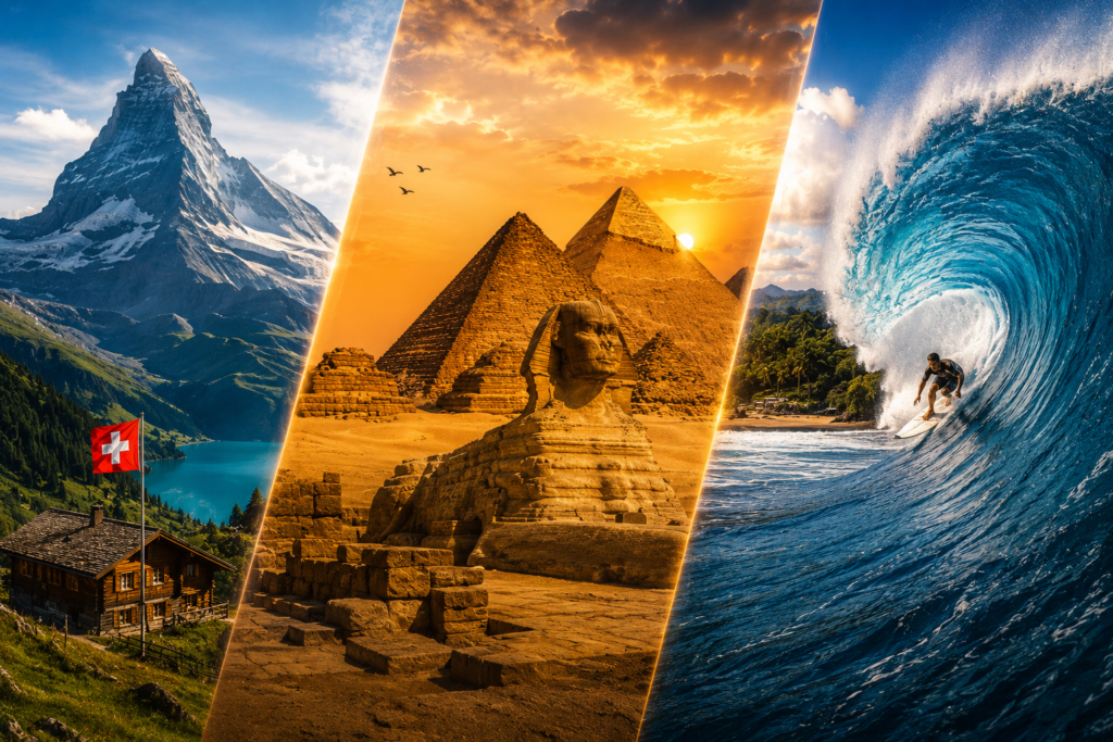 Suiza, Egipto y El Salvador como nunca los habías visto